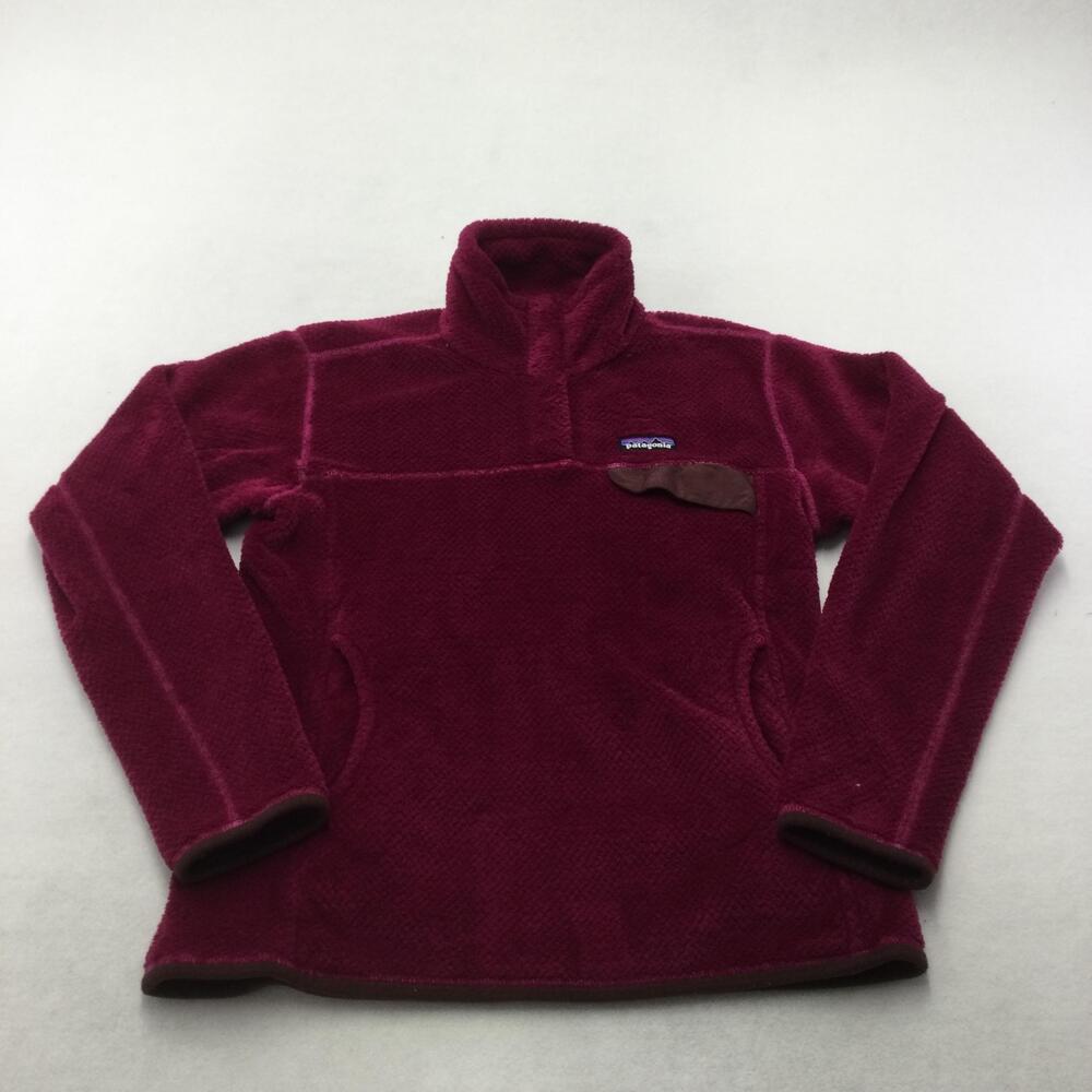 Patagonia Fleece Jacket Womens Medium Red Polartec Thermal Pro Snap Pullover